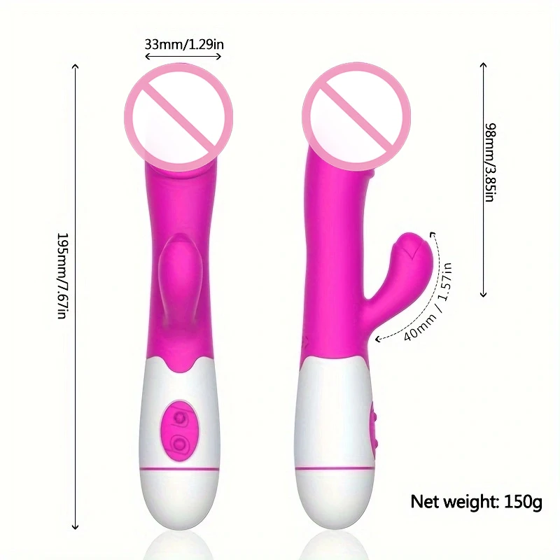 30 Speed G-Spot Dildo Rabbit Vibrator, Dual Vibration Silicone Waterproof Female Vagina Clitoris Anal Massager Sex Toys, Anal Wa 30 Speed G-Spot Dildo Rabbit Vibrator, Dual Vibration Silicone Waterproof Female Vagina Clitoris Anal Massager Sex Toys, Anal Wa