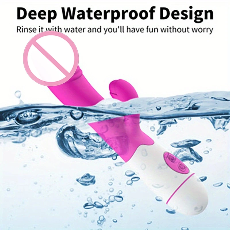 30 Speed G-Spot Dildo Rabbit Vibrator, Dual Vibration Silicone Waterproof Female Vagina Clitoris Anal Massager Sex Toys, Anal Wa 30 Speed G-Spot Dildo Rabbit Vibrator, Dual Vibration Silicone Waterproof Female Vagina Clitoris Anal Massager Sex Toys, Anal Wa