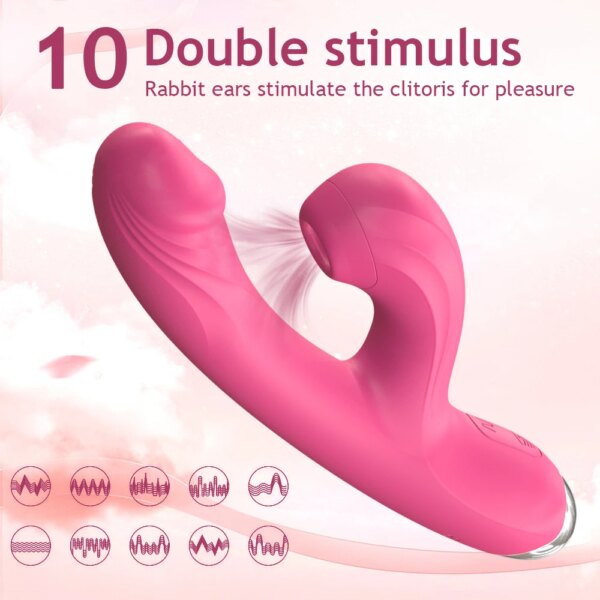 G Spot Rabbit Vibrator for Women Clit Sucking Stimulation Dildos with 10 Powerful Vibrations Vagina Massager Sex Toys for Couple