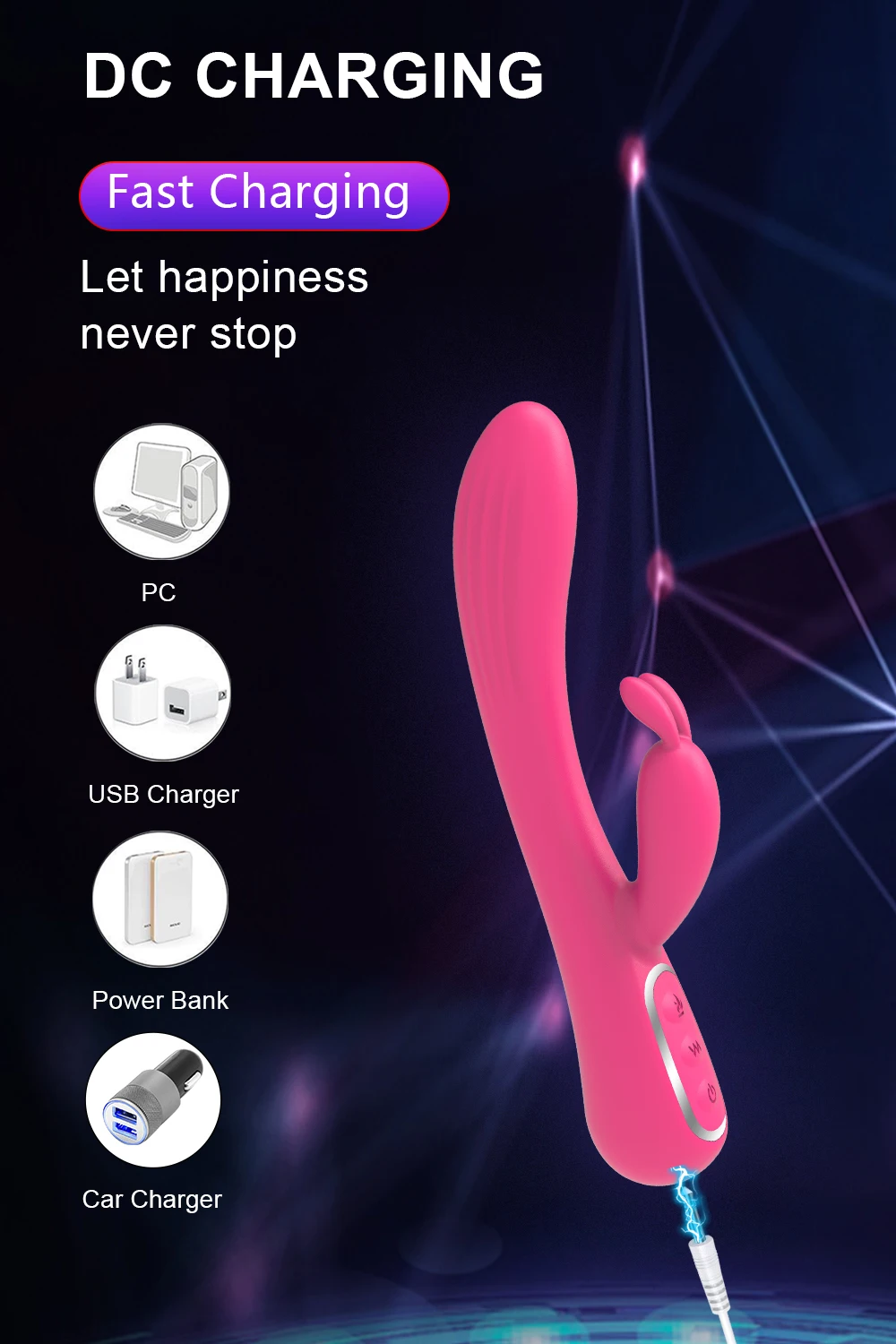 Powerful Rabbit Vibrator for Women Clitoris Stimulator Silicone G Spot Vibrator Female Dildo Sex Toys for Adults 18