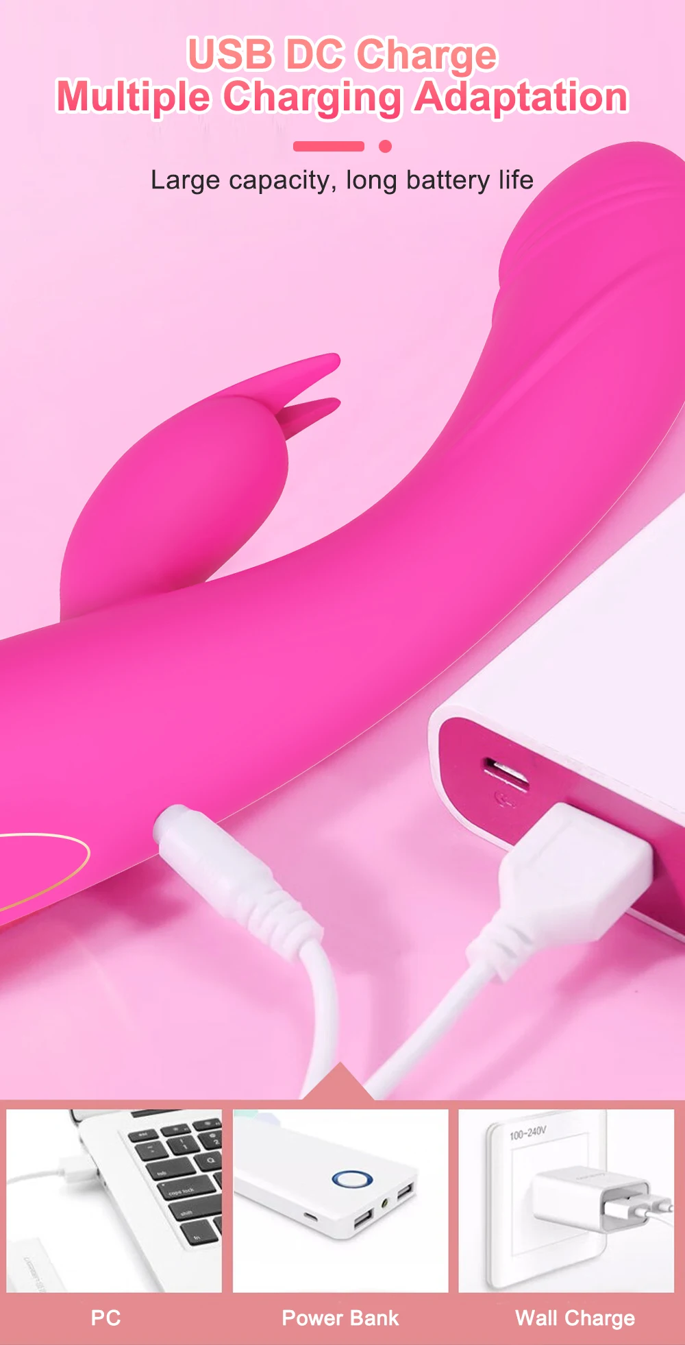 Powerful Sucking Rabbit Vibrator for Women 3 in 1 Clitoris Sucker Nipple Stimulator G Spot Dildo Massager Adults Goods Sex Toys