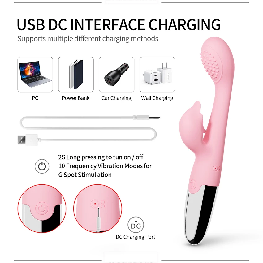 G Spot Dildo Rabbit Vibrator for Women 3 Points Of Stimulation Silicone Waterproof Female Vagina Clitoris Anal Massager Sex Shop