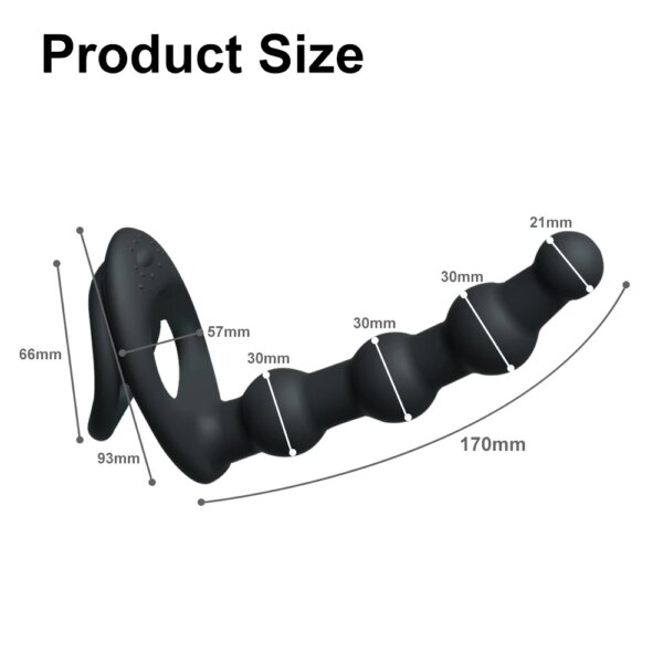 10 Speed Penis Vibrating Ring Double Penetration Strapon Dildo Anal Beads Butt Plug Rabbit Vibrator Clitoris Sex Toys for Couple