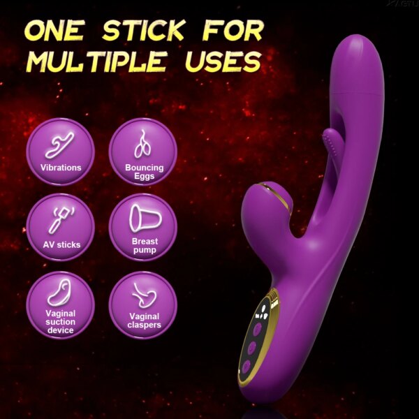 Rabbit Patting Dildo Vibrator for Women Clitoris Nipple Sucking Stimulator Vagina Massager Female Sucker Vibrator Adults Sex Toy