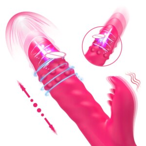 Rabbit Vibrator for Women Vagina G-Spot Clitoris Stimulator Thrusting Telescopic Rotating Dildo Vibrating Sex Toys for Adult