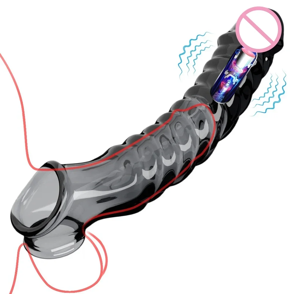 Penis Sleeve Extensions Condom Male Enlargement Delay Vibrators Clits Massager Cock Ring Vibrating Penis Cover Sex Toys For Men Penis Sleeve Extensions Condom Male Enlargement Delay Vibrators Clits Massager Cock Ring Vibrating Penis Cover Sex Toys For Men