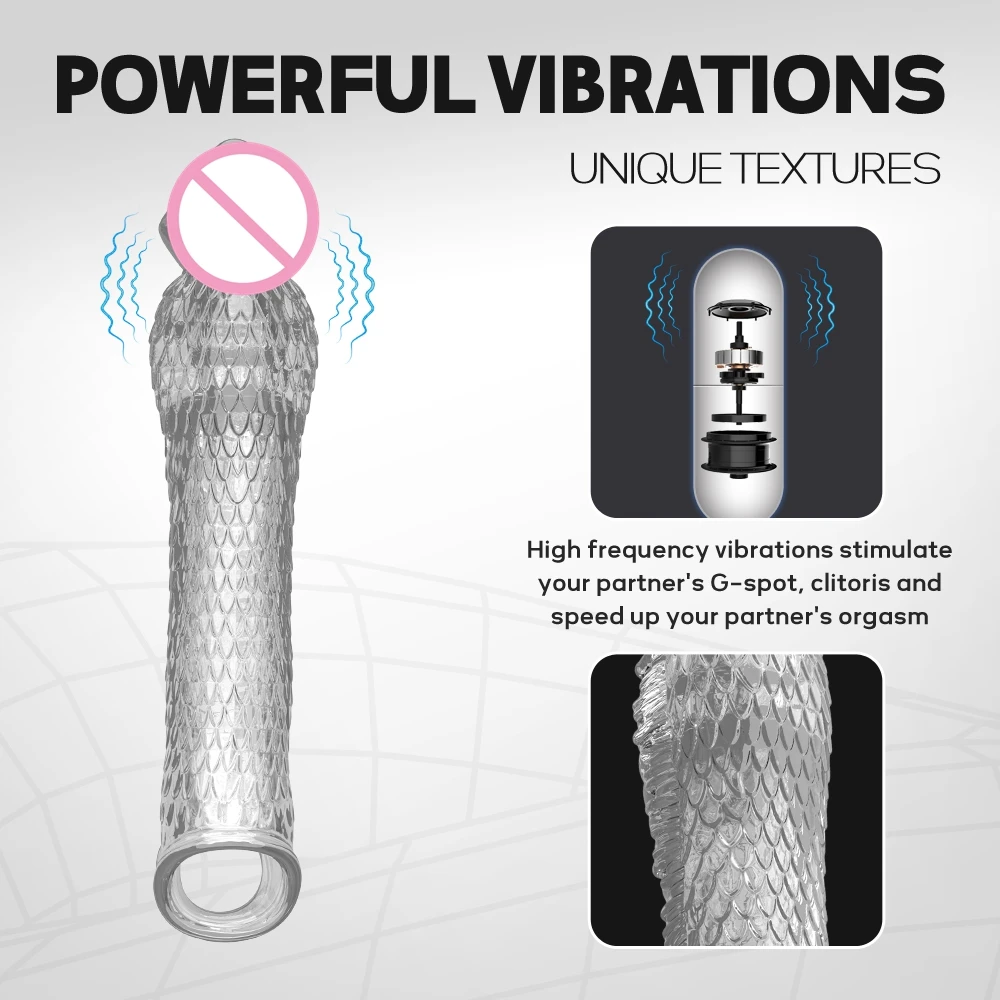 Penis Sleeve Extensions Condom Male Enlargement Delay Vibrators Clits Massager Cock Ring Vibrating Penis Cover Sex Toys For Men Penis Sleeve Extensions Condom Male Enlargement Delay Vibrators Clits Massager Cock Ring Vibrating Penis Cover Sex Toys For Men