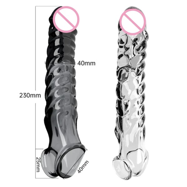 Penis Sleeve Extensions Condom Male Enlargement Delay Vibrators Clits Massager Cock Ring Vibrating Penis Cover Sex Toys For Men