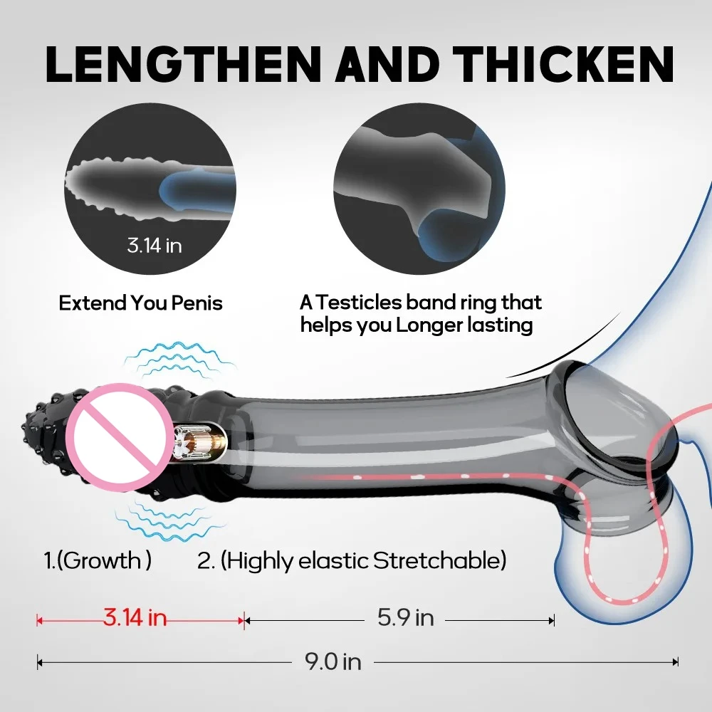 Penis Sleeve Extensions Condom Male Enlargement Delay Vibrators Clits Massager Cock Ring Vibrating Penis Cover Sex Toys For Men Penis Sleeve Extensions Condom Male Enlargement Delay Vibrators Clits Massager Cock Ring Vibrating Penis Cover Sex Toys For Men