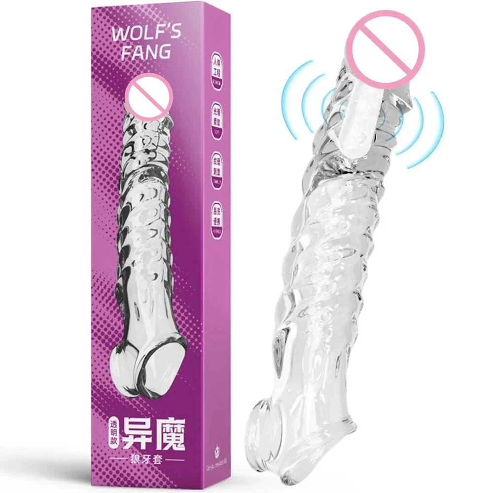 Penis Sleeve Extensions Condom Male Enlargement Delay Vibrators Clits Massager Cock Ring Vibrating Penis Cover Sex Toys For Men Penis Sleeve Extensions Condom Male Enlargement Delay Vibrators Clits Massager Cock Ring Vibrating Penis Cover Sex Toys For Men