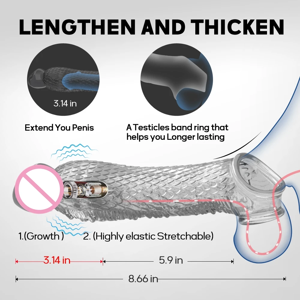 Penis Sleeve Extensions Condom Male Enlargement Delay Vibrators Clits Massager Cock Ring Vibrating Penis Cover Sex Toys For Men Penis Sleeve Extensions Condom Male Enlargement Delay Vibrators Clits Massager Cock Ring Vibrating Penis Cover Sex Toys For Men