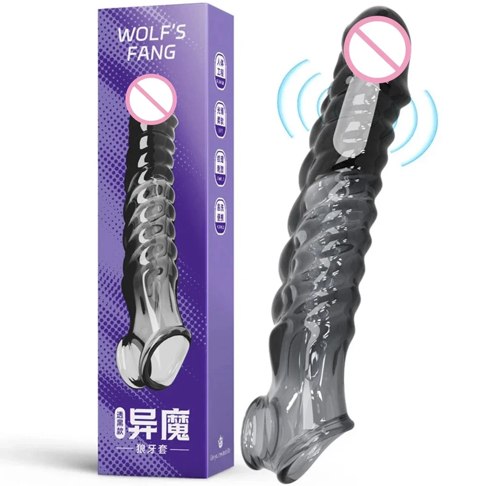 Penis Sleeve Extensions Condom Male Enlargement Delay Vibrators Clits Massager Cock Ring Vibrating Penis Cover Sex Toys For Men Penis Sleeve Extensions Condom Male Enlargement Delay Vibrators Clits Massager Cock Ring Vibrating Penis Cover Sex Toys For Men