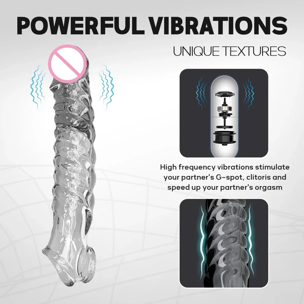 Penis Sleeve Extensions Condom Male Enlargement Delay Vibrators Clits Massager Cock Ring Vibrating Penis Cover Sex Toys For Men Penis Sleeve Extensions Condom Male Enlargement Delay Vibrators Clits Massager Cock Ring Vibrating Penis Cover Sex Toys For Men