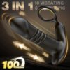 Thrusting Anal Vibrator with Cock Ring Prostate Massager Anal Plug Vibrator Remote Control Butt Plug Sex Toy for Men and Couple