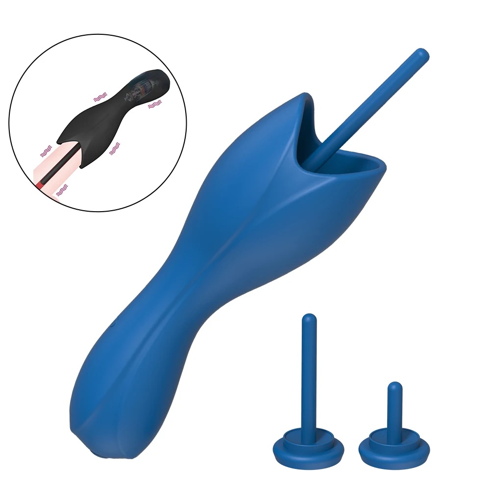Male Penis Vibrator Glans Massager Urethra Plug Horse Eye Stimulation Silicone SM Adult Sex Toys for Men Masturbation Cup