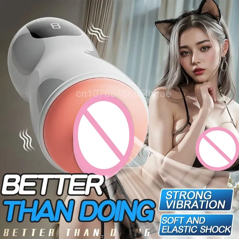 Automatic Sucking Vibrator Male Masturbator Cup Vibration Blowjob Vagina Pocket Pussy Penis Sex Machine Toys for Men Adults 18+