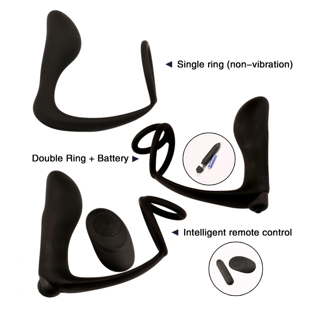 Male Prostate Massager Vibrator Butt Plug Anal Masturbator Silicone Penis Ring Delayed Ejaculation Sex Toys for Man Gay Couple Male Prostate Massager Vibrator Butt Plug Anal Masturbator Silicone Penis Ring Delayed Ejaculation Sex Toys for Man Gay Couple