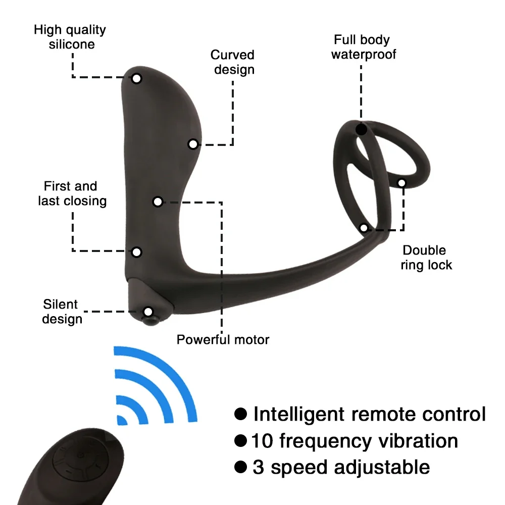 Male Prostate Massager Vibrator Butt Plug Anal Masturbator Silicone Penis Ring Delayed Ejaculation Sex Toys for Man Gay Couple Male Prostate Massager Vibrator Butt Plug Anal Masturbator Silicone Penis Ring Delayed Ejaculation Sex Toys for Man Gay Couple