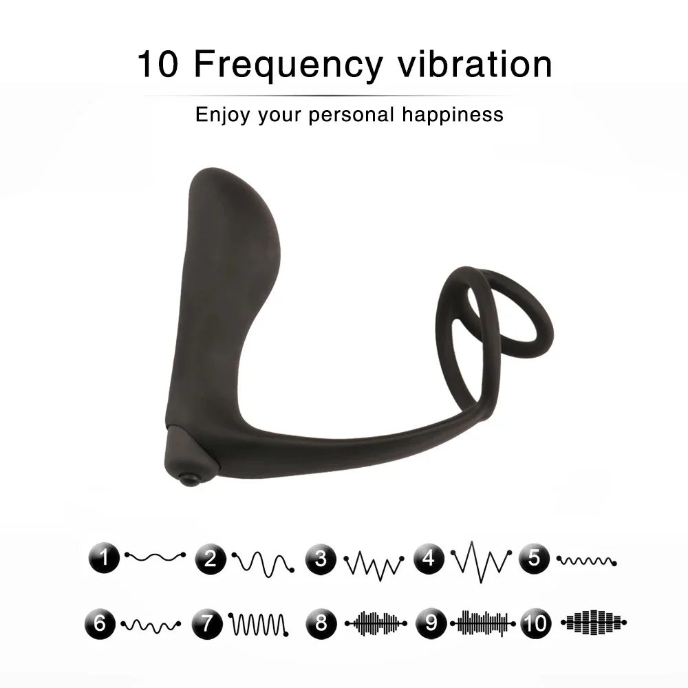 Male Prostate Massager Vibrator Butt Plug Anal Masturbator Silicone Penis Ring Delayed Ejaculation Sex Toys for Man Gay Couple Male Prostate Massager Vibrator Butt Plug Anal Masturbator Silicone Penis Ring Delayed Ejaculation Sex Toys for Man Gay Couple