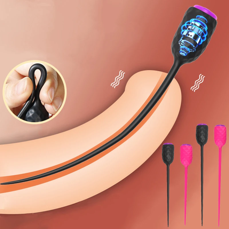 1pc 10 Speed Long Urethral Vibrator Catheter Penis Plug Sex Toys for Men Vibrating Urethra Sound Dilator Massager Dildo Vibrator
