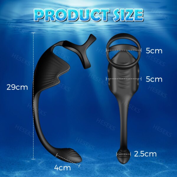 3 in 1 Prostate Massager Vibrating Cock Ring Anal Plug with Mini Bullet Taint Stimulator Remote Control Mens Sex Toys 18+