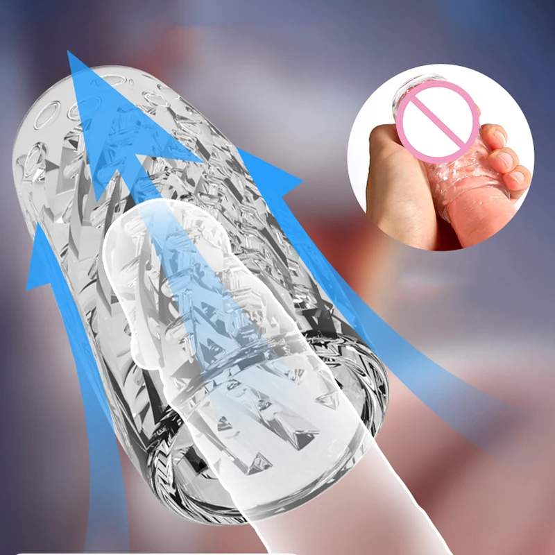 Transparent Male Pocket Masturbators Pussy Artificial Vagina Penis Trainer Massager Portable Masturbation Cup Sex Toys for Men
