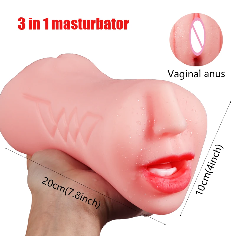 3 In 1 Masturbators For Men Sex Toys Artificial Vagina Anal Mouth Pocket Pusssy Adults Pussy Silicone Male Masturbation Tools