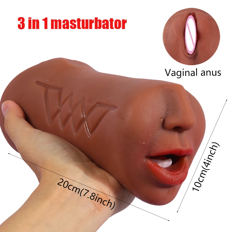 3 In 1 Masturbators For Men Sex Toys Artificial Vagina Anal Mouth Pocket Pusssy Adults Pussy Silicone Male Masturbation Tools