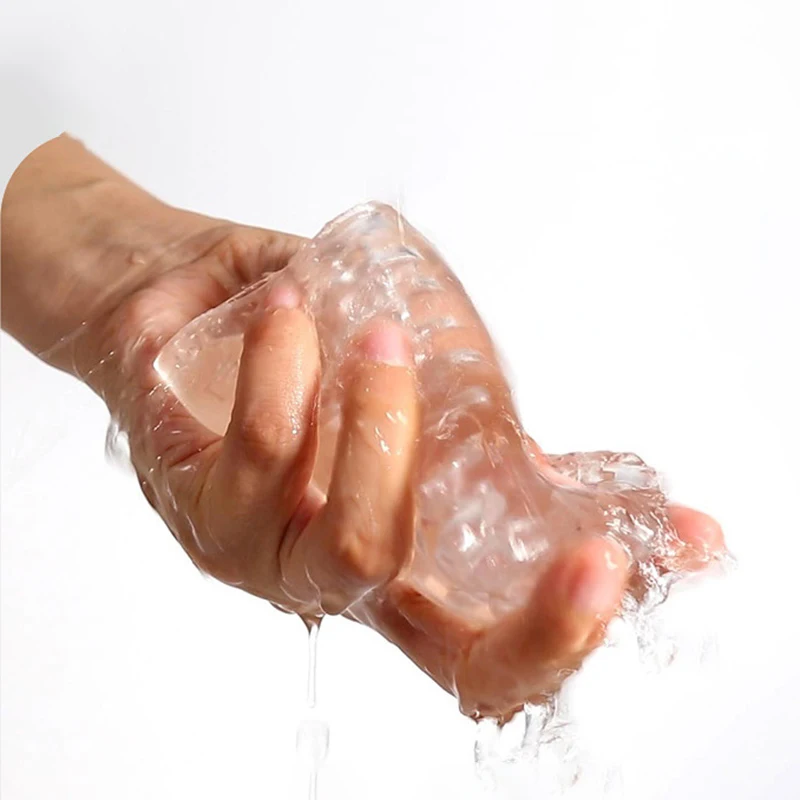 9cm Transparent Male Masturbator Artificial Pussy Vaginal for Men 18 Glans Sucking Penis Pump Spikes Exerciser Sex Toys Erotic