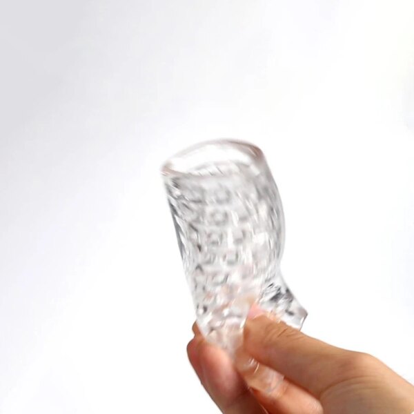 9cm Transparent Male Masturbator Artificial Pussy Vaginal for Men 18 Glans Sucking Penis Pump Spikes Exerciser Sex Toys Erotic