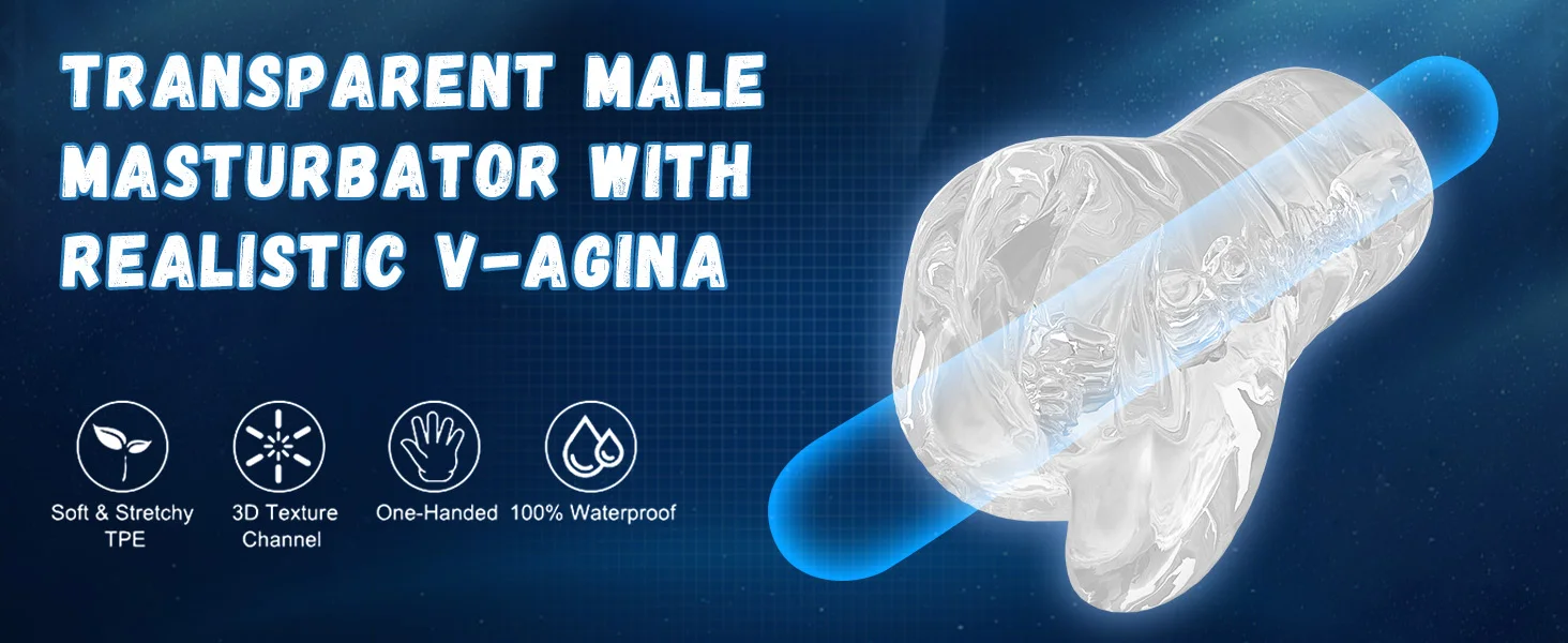 3.98in 3D Artificial Vagina Silicone Male Masturbator for Men Pocket Pussy Prostate Massager Penis Open Ended Man Adultr Sex Toy