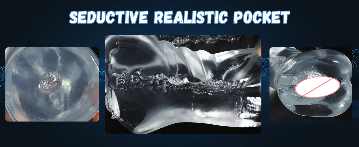 3.98in 3D Artificial Vagina Silicone Male Masturbator for Men Pocket Pussy Prostate Massager Penis Open Ended Man Adultr Sex Toy