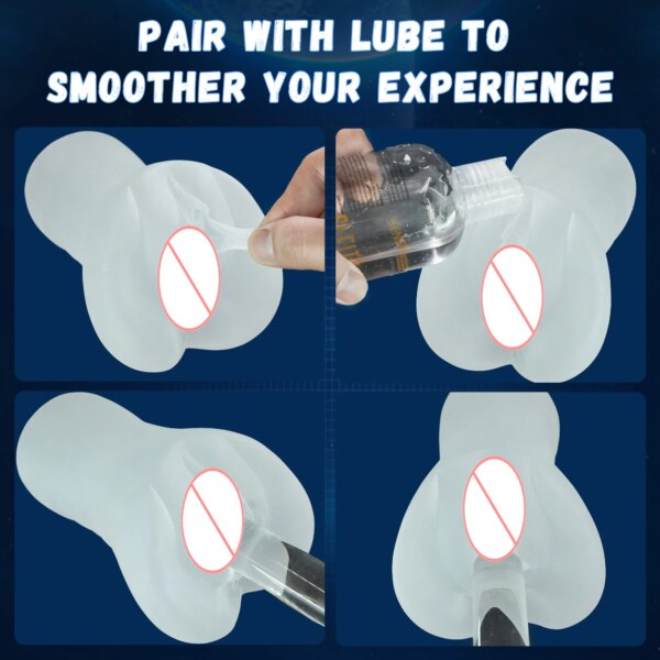 3.98in 3D Artificial Vagina Silicone Male Masturbator for Men Pocket Pussy Prostate Massager Penis Open Ended Man Adultr Sex Toy