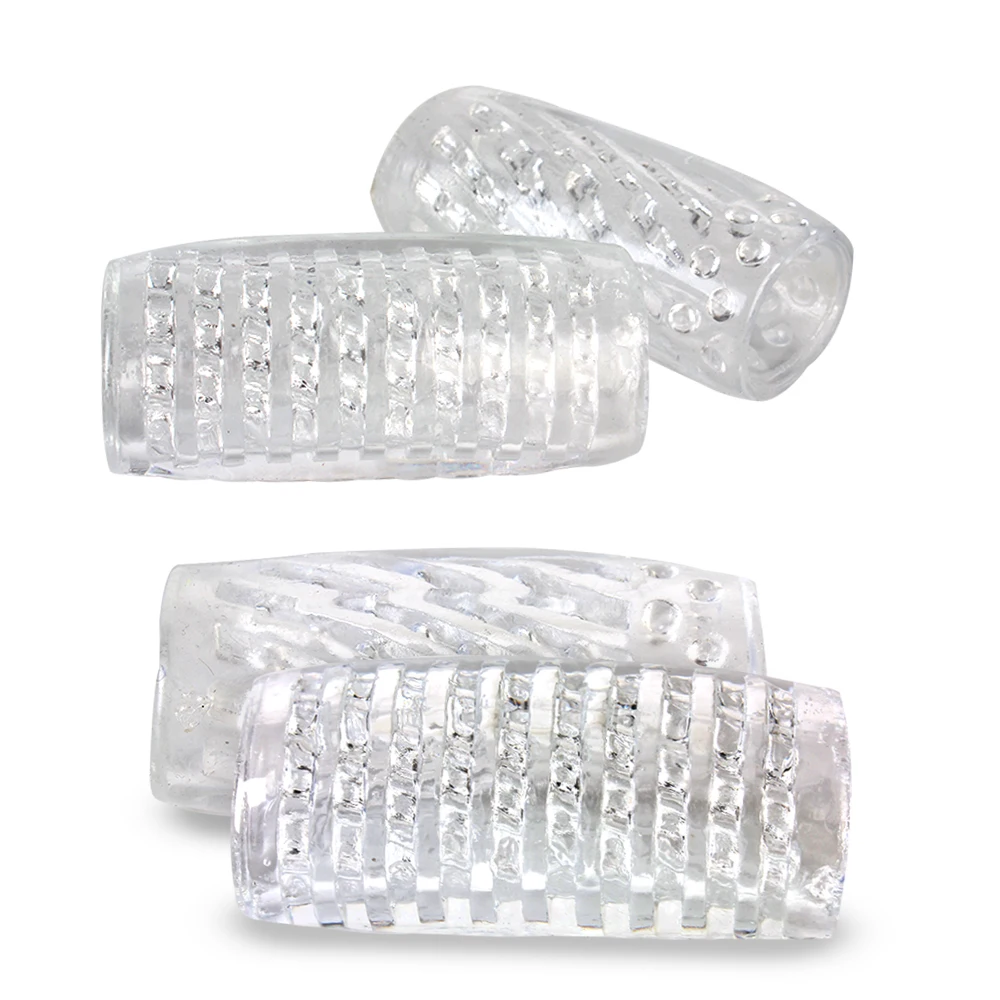 3.54inch Transparent Male Masturbator Artificial Pussy Vaginal For Men 18 Glans Sucking Penis Pump Spikes Exerciser Sex Toys