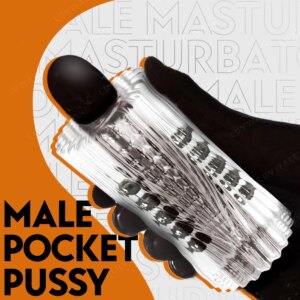 Male Masturbator Pocket Pussy Stroker 3D Textured Masturbation With 15 Handmade Steel Balls Vagina Toy Masturbating for Men