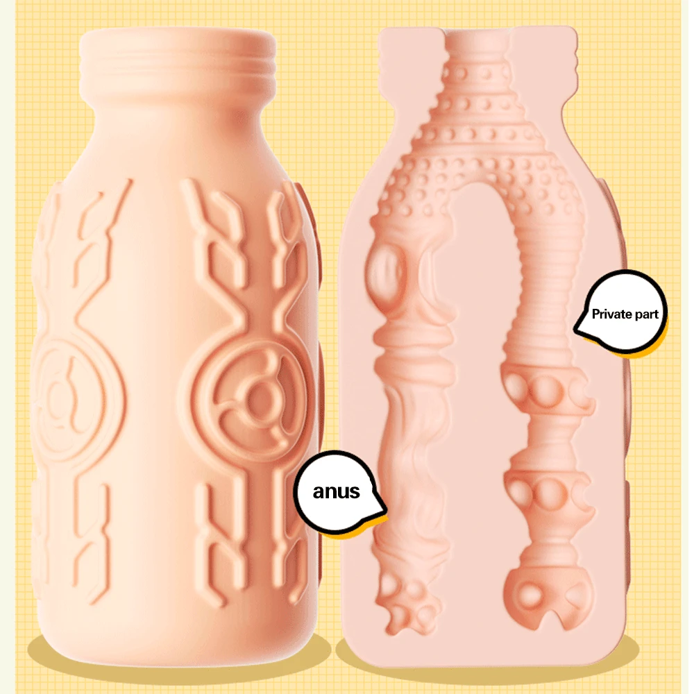 Male Masturbation Cup Milk Bottle Shape Silicone Masturbator Soft Emulational Vaginal Bulge Portable Manual Sex Toys for Man Male Masturbation Cup Milk Bottle Shape Silicone Masturbator Soft Emulational Vaginal Bulge Portable Manual Sex Toys for Man