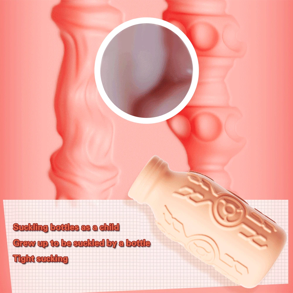 Male Masturbation Cup Milk Bottle Shape Silicone Masturbator Soft Emulational Vaginal Bulge Portable Manual Sex Toys for Man Male Masturbation Cup Milk Bottle Shape Silicone Masturbator Soft Emulational Vaginal Bulge Portable Manual Sex Toys for Man