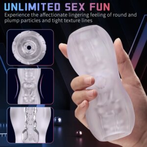 Transparent Male Masturbator Manual Operation Male Masturbators Cup 3D Realistic Pussy Stroker Adult Blowjob Sex Toys for Men