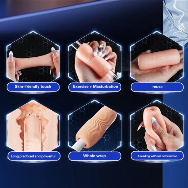 Portable TPE Male Masturbator Manual Glans Penis Trainer Adult Sex Toy for Men Masturbation Cup Intimate Gift Store Couples