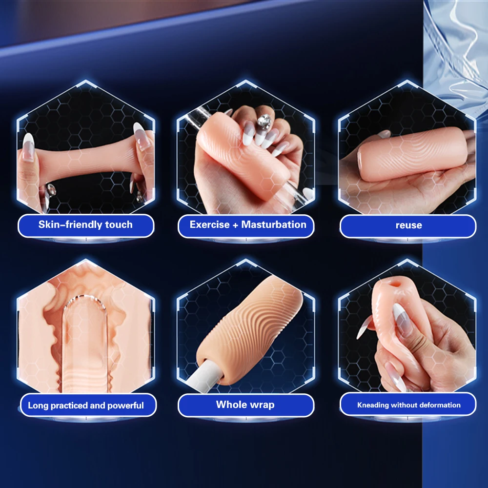 Portable TPE Male Masturbator Manual Glans Penis Trainer Adult Sex Toy for Men Masturbation Cup Intimate Gift Store Couples