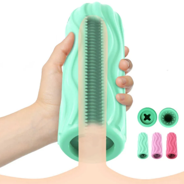 Male Masturbator Cup Manual Silicone Portable Sucking Soft Vagina Blowjob Pocket Toy Double-sided Masturbation Sex Toy for Men