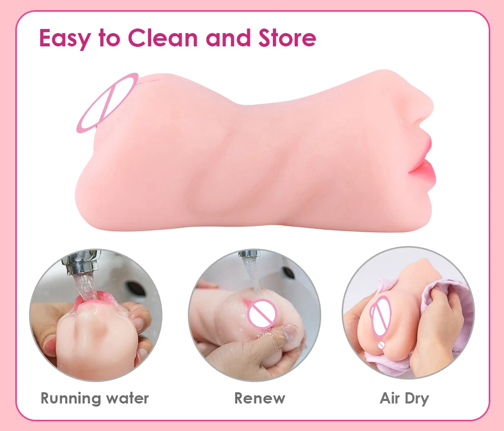 3 IN 1 Sex Toys Masturbation For Men Deep Throat Artificial Real Pussy Oral Male Masturbator Blowjob Realistic Rubber Vagina