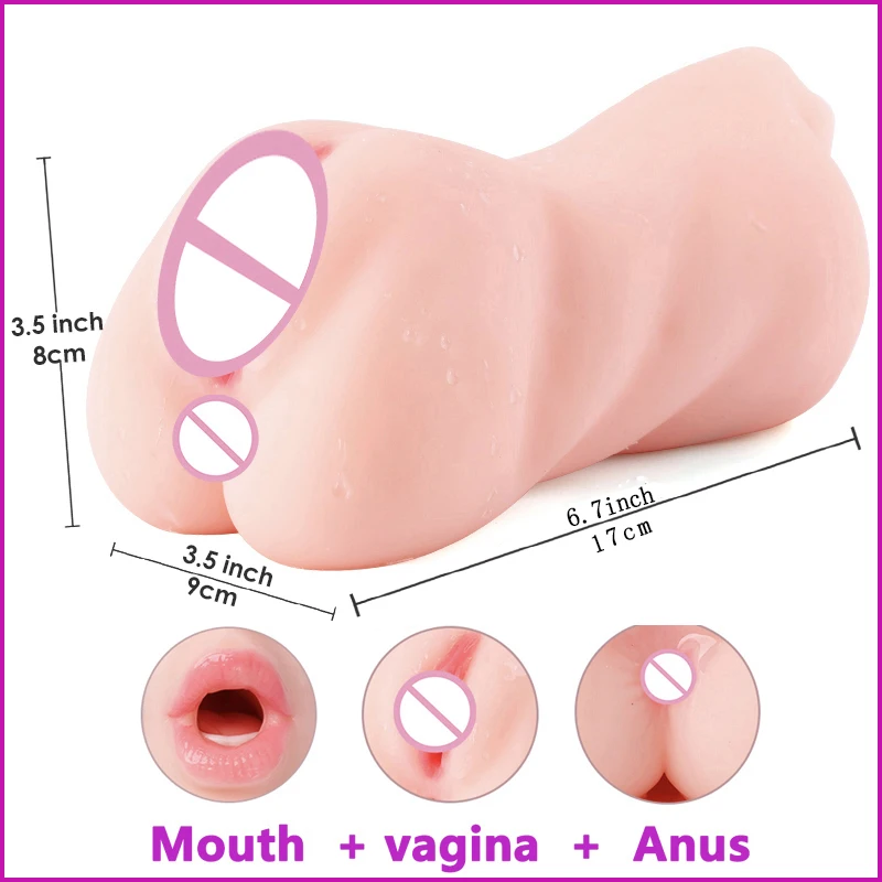 3 IN 1 Sex Toys Masturbation For Men Deep Throat Artificial Real Pussy Oral Male Masturbator Blowjob Realistic Rubber Vagina