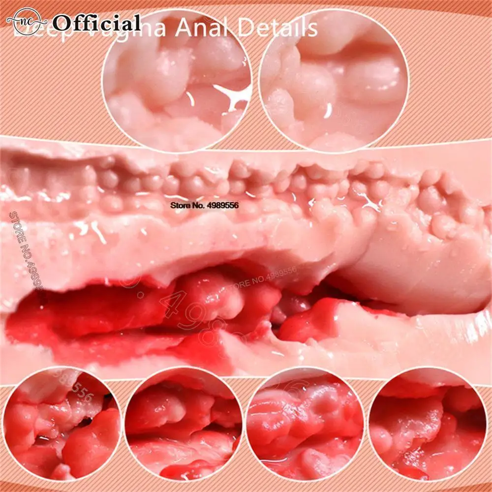 Realistic Vagina For Man Realistic Skin Woman Vagina Male Masturbator Deep Throat Pocket Pussy Sucking Cup Adult Toys for Man