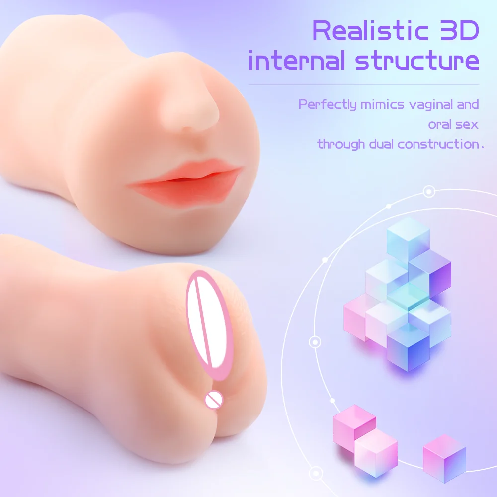 3 in 1 artificial pussy realistic male Pocket Pussy deep throat Mouth vagina pussy sex toys for men