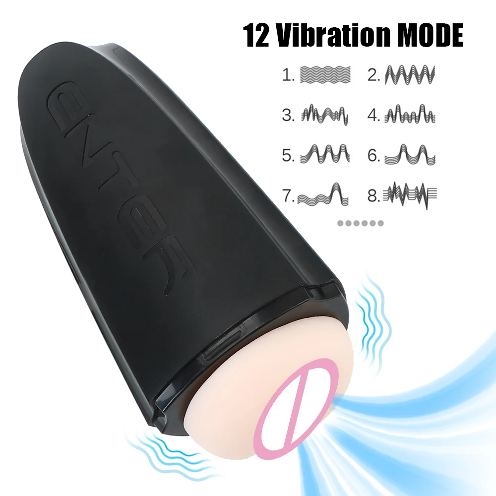 20cm Artificial Vaginal Real Pussy Penis Pump Cock Exerciser Vibrators for Men Sex Toy Glans Sucking Male Masturbator Erotic Kit