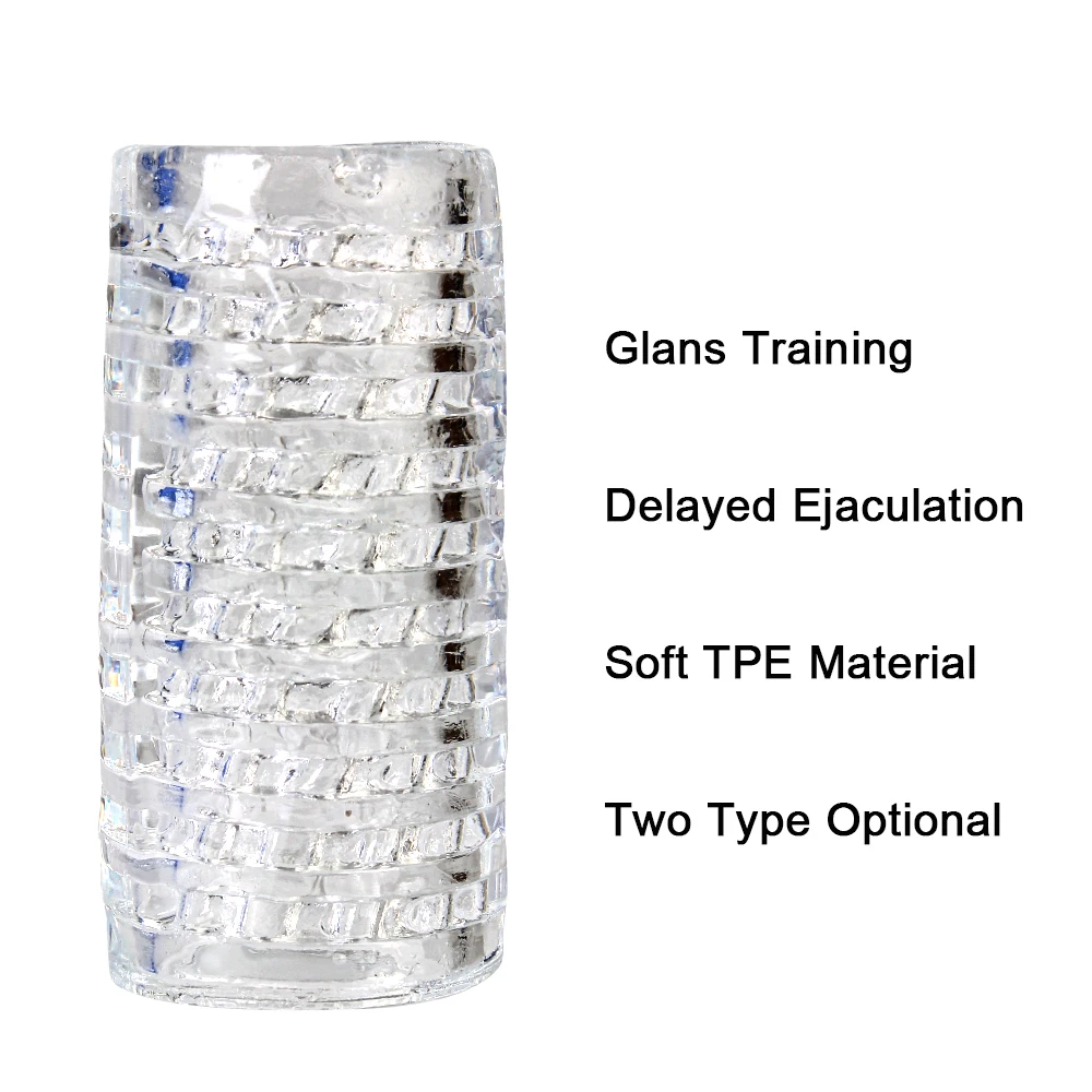 9cm Transparent Male Masturbator Artificial Pussy Vaginal for Men Sucking Penis Pump Spikes Exerciser Sex Toys Masturbation Cup