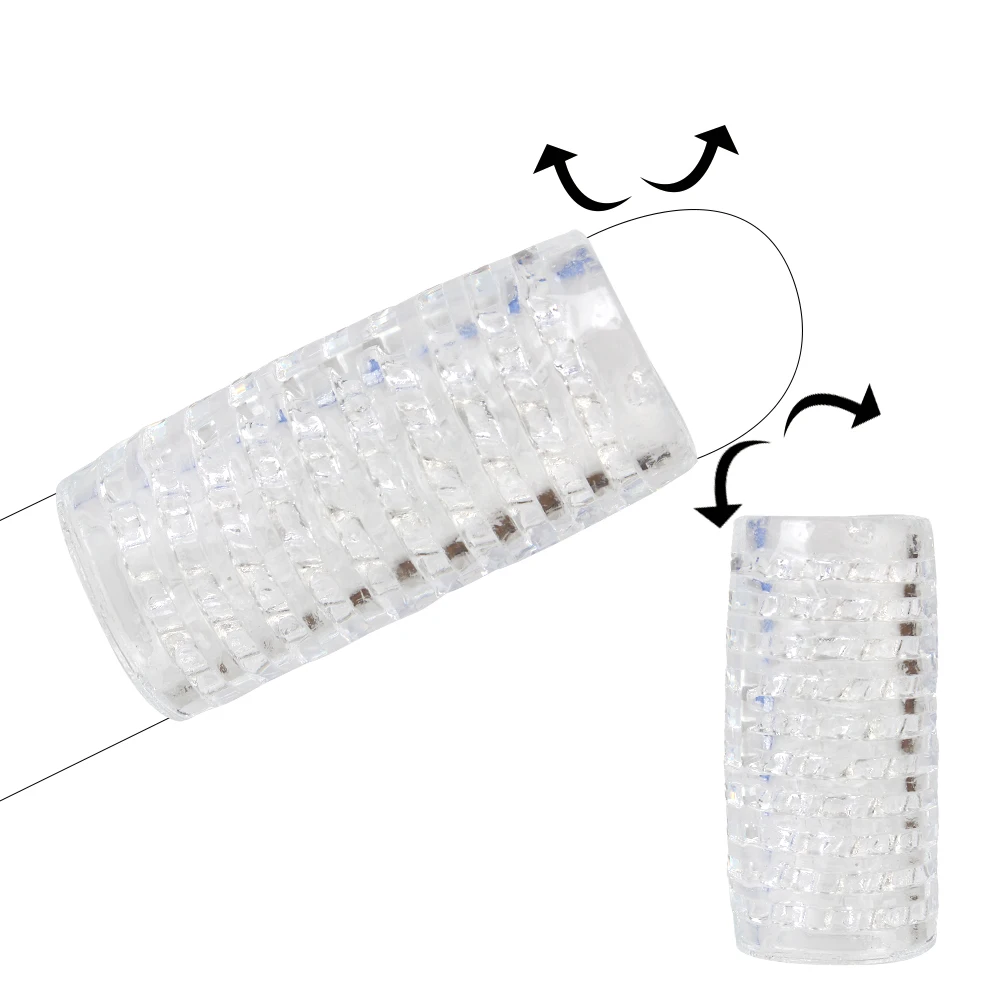 9cm Transparent Male Masturbator Artificial Pussy Vaginal for Men Sucking Penis Pump Spikes Exerciser Sex Toys Masturbation Cup
