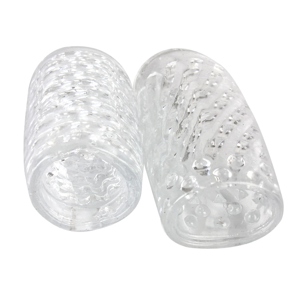 9cm Transparent Male Masturbator Artificial Pussy Vaginal for Men Sucking Penis Pump Spikes Exerciser Sex Toys Masturbation Cup