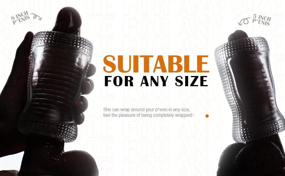 Manual Suction Insertion Male Masturbator, Flexible Pocket Pussy Stroker with TPE Spiral Textured Masturbation Sleeve Downsex Se
